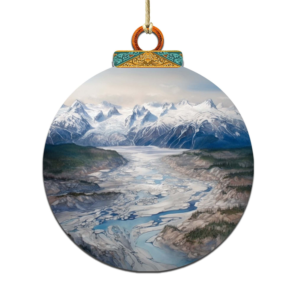 Adornos de madera "Sinfonía de la naturaleza de Alaska" de G.Debrekht - Decoración navideña con temática de vida silvestre - 870057