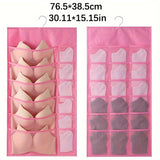 Sac de rangement pour sous-vêtements double face - Solution de rangement polyvalente pour lingerie et chaussettes, design compact et adapté aux voyages, avec fonction d'accrochage facile