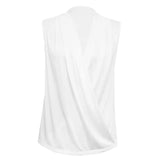 Women's Solid Color V-neck Off Shoulder Fashionable Versatile Camisole Vest - Lootquake
