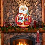 Decoración navideña para puerta con muñeco de Papá Noel de G. DeBrekht - Decoración navideña con muñeco de nieve de Papá Noel - 8115011H