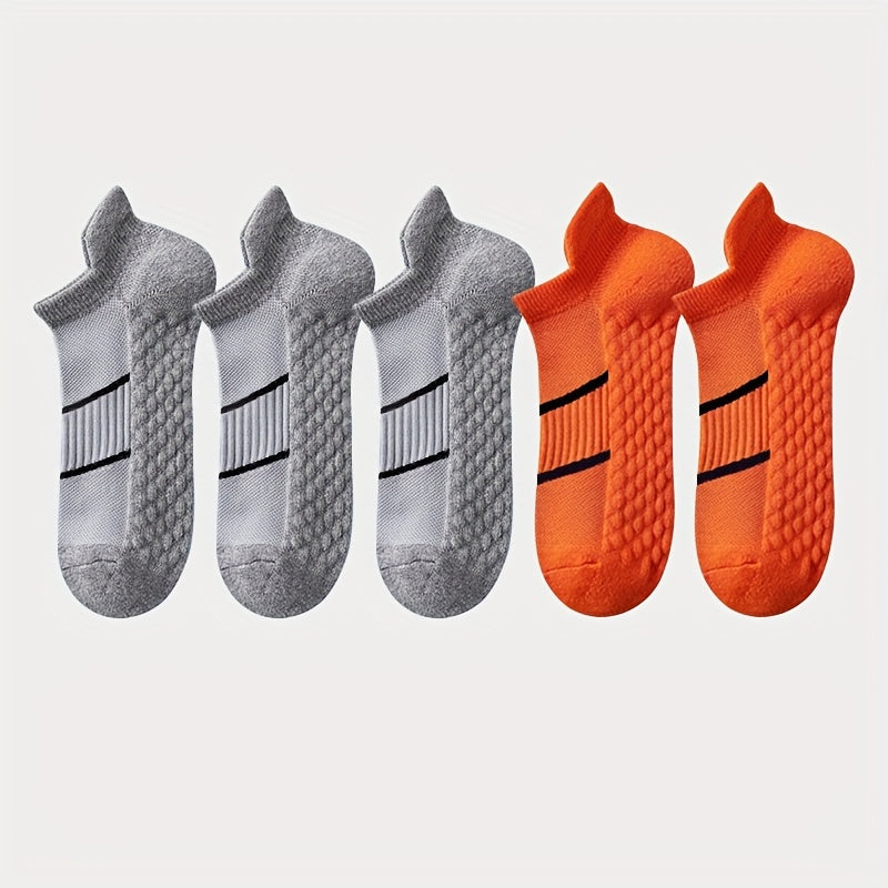 5 pares de calcetines deportivos profesionales para hombre, de verano, de malla fina, transpirables, absorbentes del sudor, antiolor, con protección para el talón y las orejas.