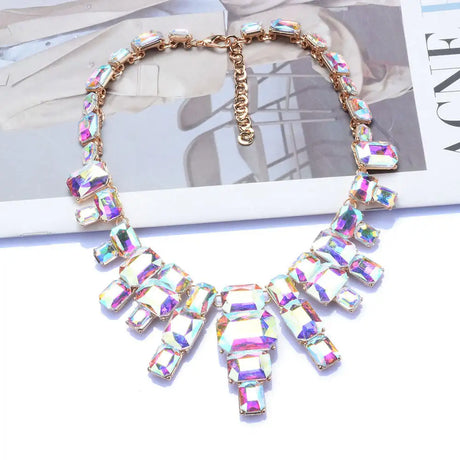 Luxurious Exaggerating Geometric Big Gem Necklace - Lootquake