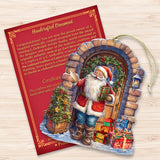 Adornos navideños de madera con la visita sorpresa de Papá Noel, de G. Debrekht - Decoración navideña con muñeco de nieve de Papá Noel - 8611045