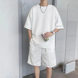 Loose Short Sleeve T-shirt Shorts Trendy Handsome Casual Two-piece Suit - Lootquake