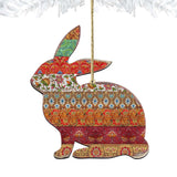 Country Quilted Bunny Wooden Ornaments by G. DeBrekht - Easter Spring Decor - 8198134