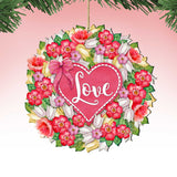 Love Flower Wreath Wooden Ornaments by G.DeBrekht - Love Family Kids Decor - 8185303-4
