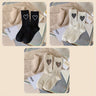 Lot de 3/5 paires de chaussettes côtelées à motif cœur, chaussettes mi-hautes confortables et douces, bas et collants pour femmes
