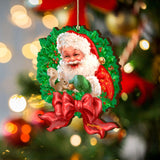 Adornos de madera con lazo de Papá Noel y corona de Gelsinger - Decoración navideña - 8161014-1309