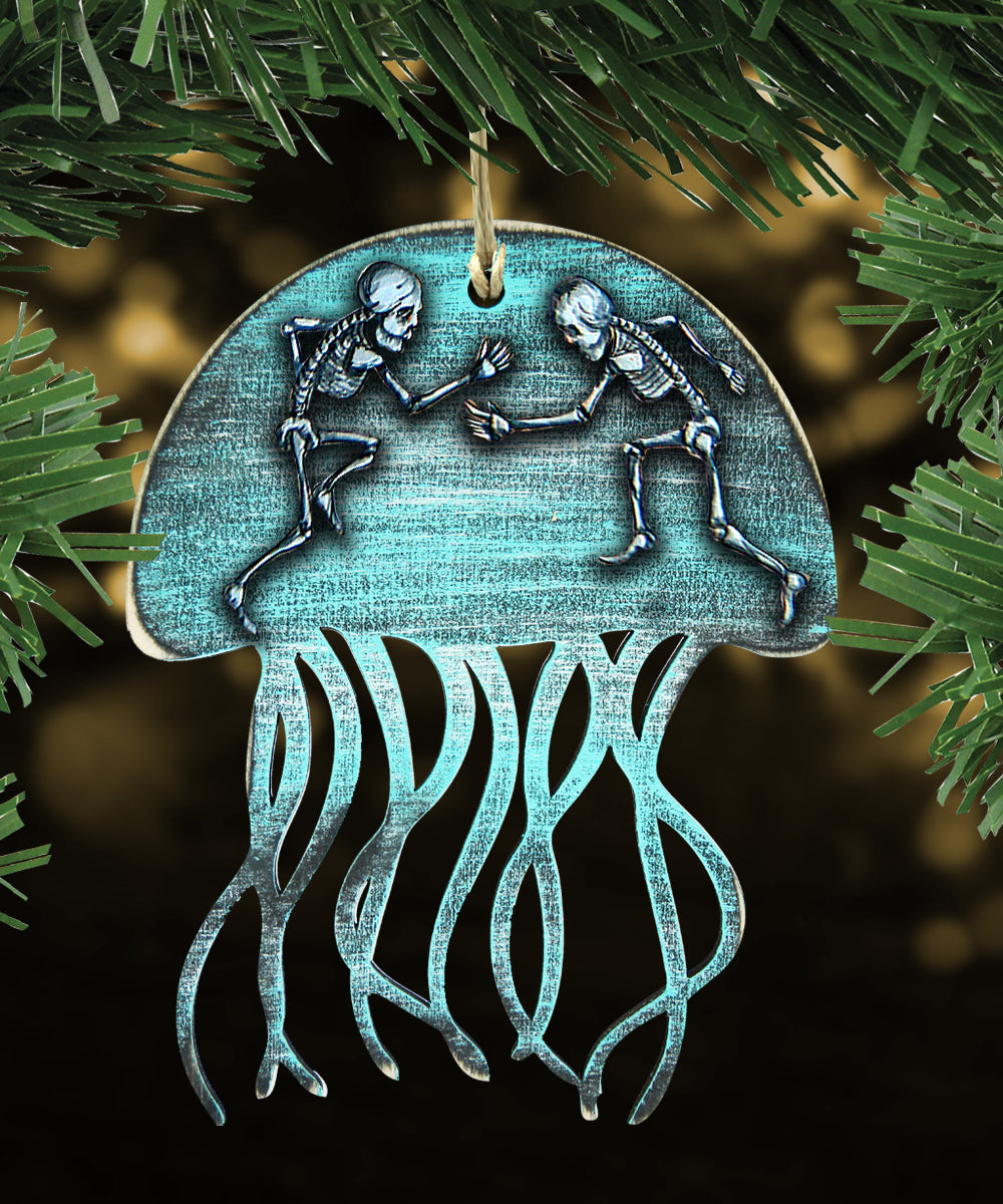 Halloween Skeletons Jellyfish Wooden Ornaments - Thanksgiving Halloween Decor - 8199513-2