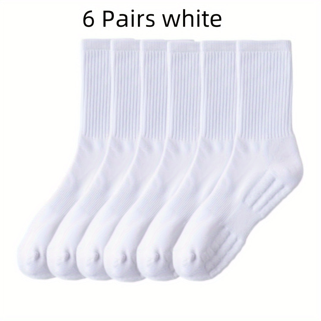1/6 pares de calcetines deportivos de entrenamiento acolchados unisex, transpirables y absorbentes de humedad para mujer