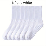 1/6 pares de calcetines deportivos de entrenamiento acolchados unisex, transpirables y absorbentes de humedad para mujer