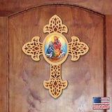 Cruz de madera puntiaguda de la Sagrada Familia de Museum Icons - Decoración inspiradora - 88350