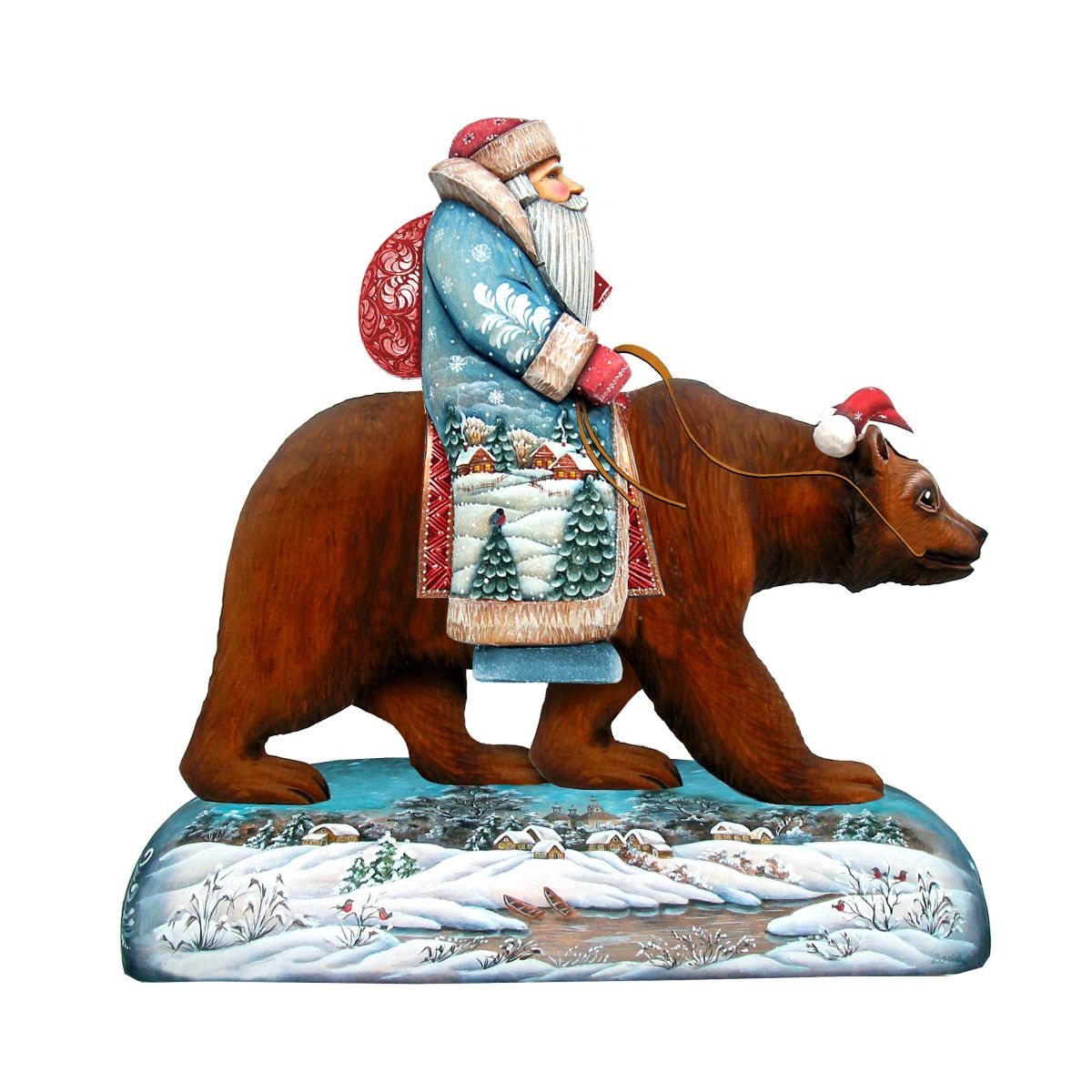 Decoración navideña para puerta con Papá Noel y oso grizzly de G. DeBrekht - Decoración navideña con Papá Noel y muñeco de nieve - 8151128H