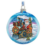 Adorno de vidrio Santa Express, edición limitada, de G. DeBrekht - Decoración navideña de muñeco de nieve de Santa Claus - 73901