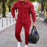 Suede Single-breasted Solid Color Slim Fit Two-piece Suit Men - Lootquake
