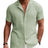 URRU Shirts for Men Casual Summer Button Up Shirts Green Beach Shirts Short Sleeve Cuban Hawaiian Shirts Big and Tall (Light Army Green XX-Large) - Lootquake