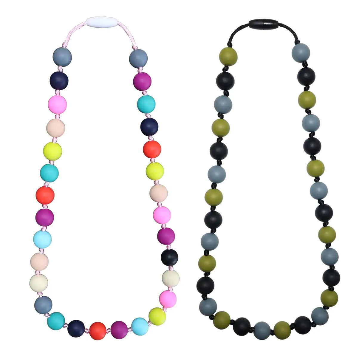 Chew Necklaces for Sensory Kids 2PCS Silicone Chewy Necklace for Autistic Children Chewing Silicone Fidget Necklace for Boys Girls with Autism - Lootquake