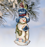 Freezing Frank Wooden Ornaments by Jamie Mills-Price - Christmas Santa Snowman Decor - 8457515