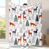 1 couverture imprimée motif cerf sur le thème de Noël, douce et chaude pour canapé, lit, voiture, bureau, camping, voyage, cadeau idéal pour toutes les saisons