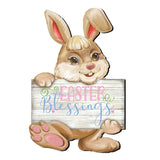 Easter Blessing Bunny Wooden Door Hanger by G. DeBrekht - Easter Spring Decor - 815433-3H