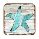 Starfish  Wooden Cork Coasters Gift Set of 4 by Nature Wonders -  Coastal Sea-Life Decor - 8198531-9C-S4