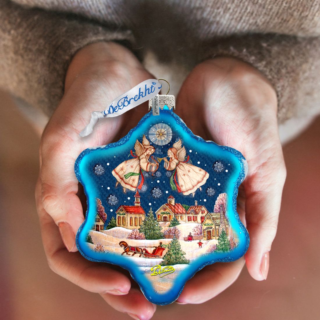 Peaceful City Glass Ornament by G. DeBrekht - Christmas Decor - 754-086