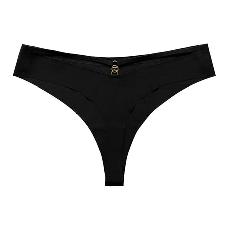 Panties Set Women Seamless Panties Sexy Low-Waist G-String Thong Ice Silk Underwear Hollow Out T-Back Solid Bandage Female Lingerie - Lootquake