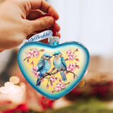 Blooming Love Heart Glass Ornament by G. Debrekht Christmas Decor - 753-014