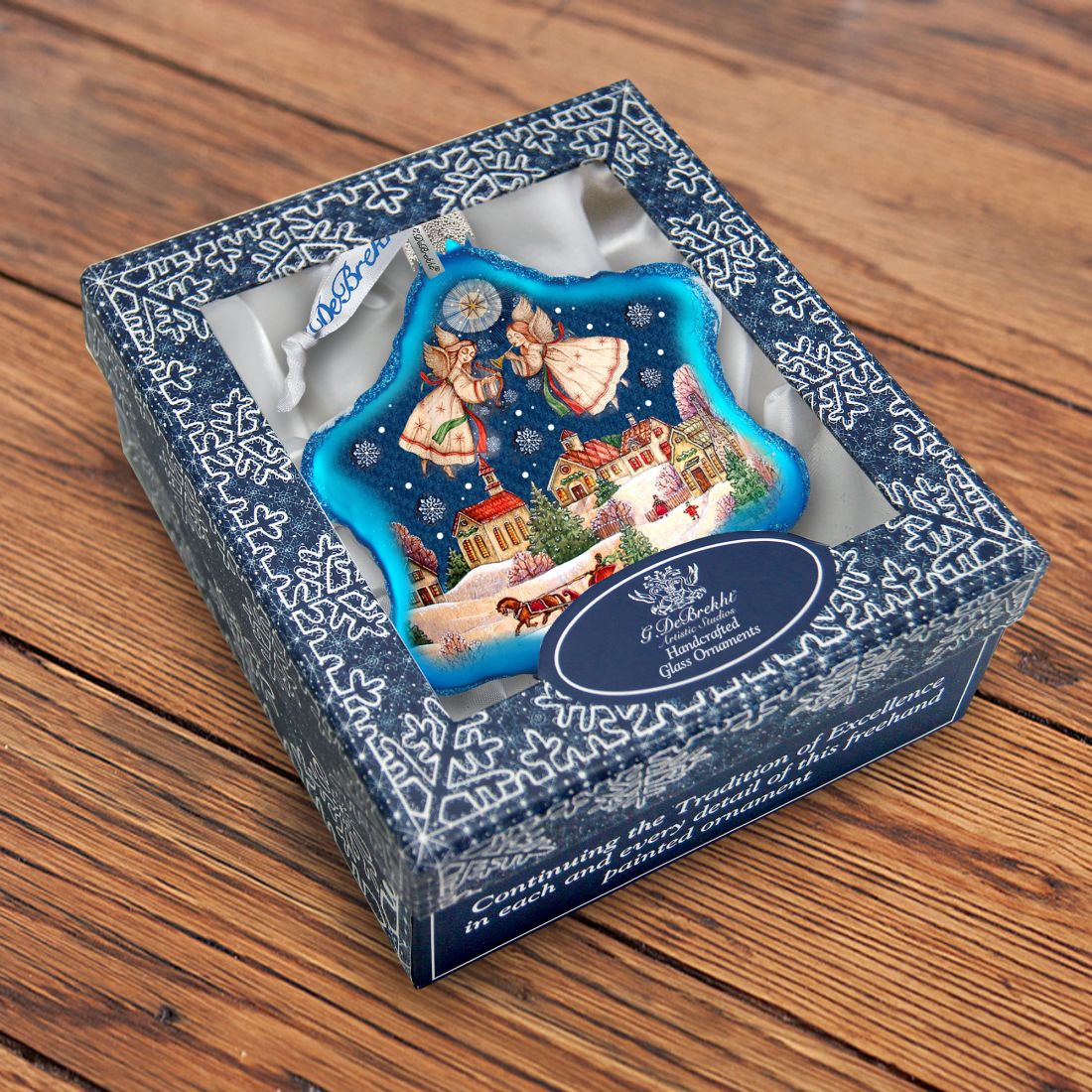 Peaceful City Glass Ornament by G. DeBrekht - Christmas Decor - 754-086