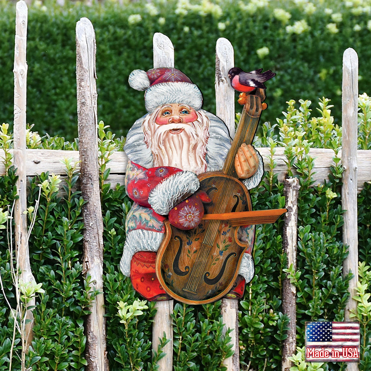 Decoración navideña para puerta con Papá Noel y violín de G. DeBrekht - Decoración navideña con muñeco de nieve y Papá Noel - 8116210H