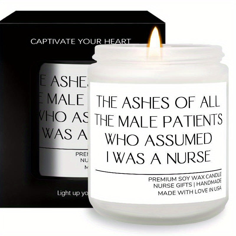 1pc Round Single-wick Scented Candle, 5.3Oz, Soy Wax, Beeswax, with Bow, in Glass Bottle, Extra Long Burn Time (12 Hours Or More), for Birthday, Labor and Delivery Nurse, Nurse Practitioner, Nursing School Student, Paramedic,