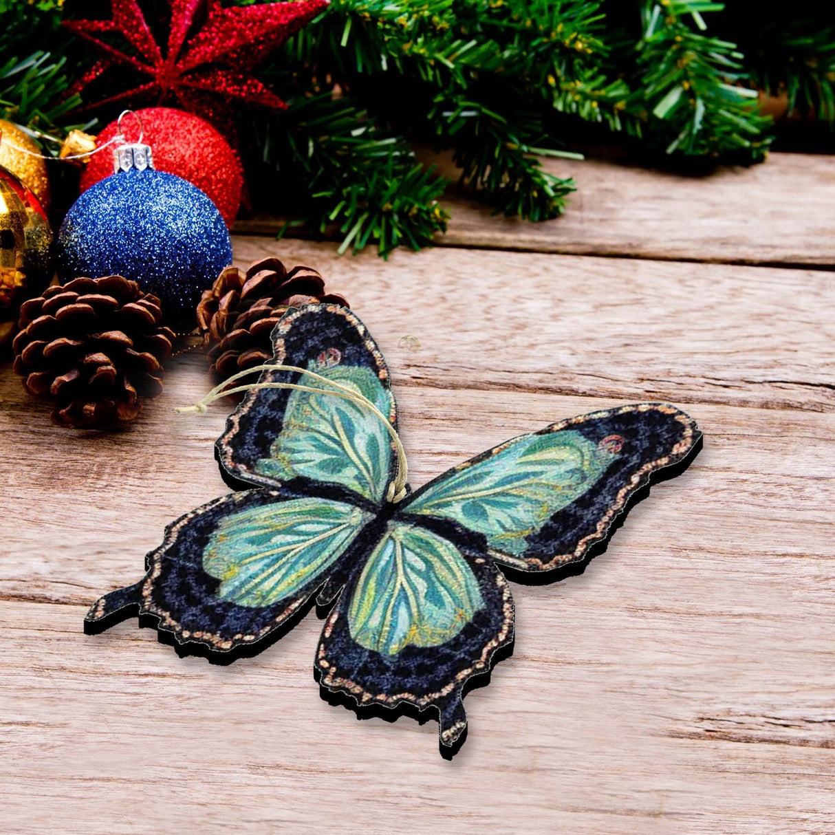 Summer Butterfly Decorative Wooden Ornaments of 3 by G. Debrekht - Wildlife Decor - 8091012-1-S3