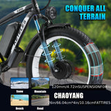 Vélo électrique pour adulte Kettles 740 W | Vélo électrique avec pneus de 26 pouces, VTT à double moteur pour trajets domicile-travail et tout-terrain, avec batterie amovible 48 V 23 Ah, jusqu'à 80 km à 31,3 km/h