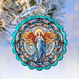 Love Harmony Angel Wreath Glass Ornament by G. Debrekht - Nativity Holiday Decor - 759-054