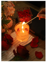 Bougie parfumée à la gelée de rose pour aromathérapie, ambiance romantique - Idéale pour les anniversaires, la Saint-Valentin, les anniversaires de mariage, Thanksgiving, Noël - 1 pièce, cire de soja dans un pot en verre