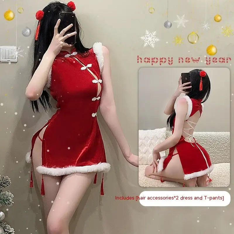 Lingerie Pure Desire Christmas Together Cheongsam - Lootquake