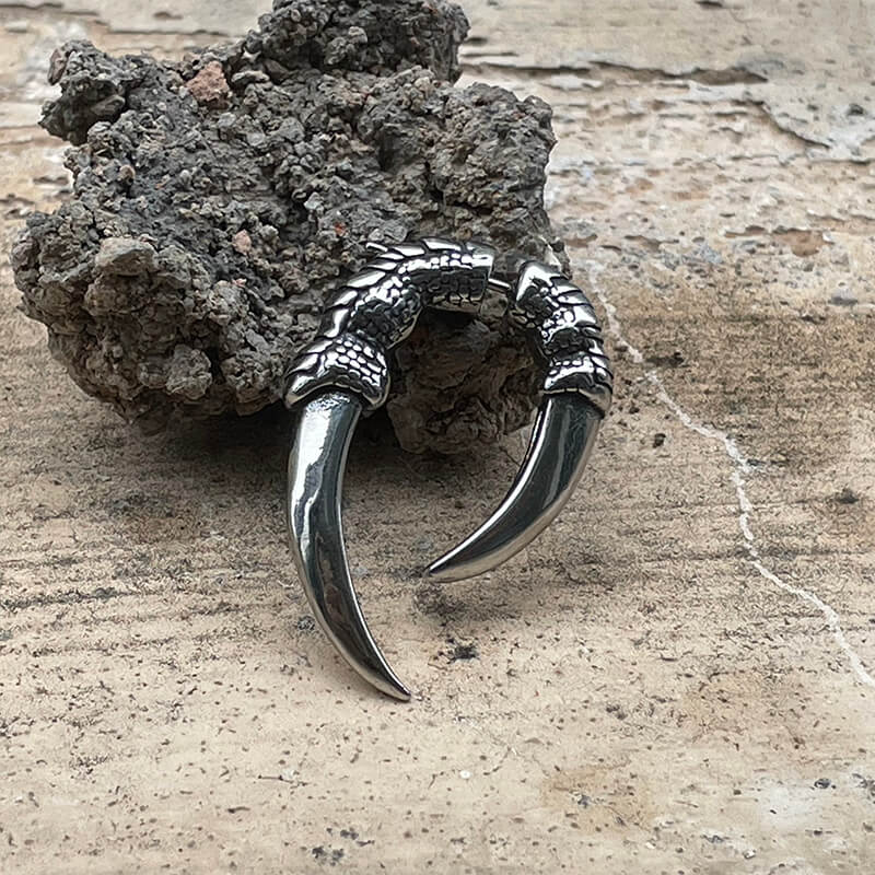 Pendientes de acero inoxidable con forma de garra de águila
