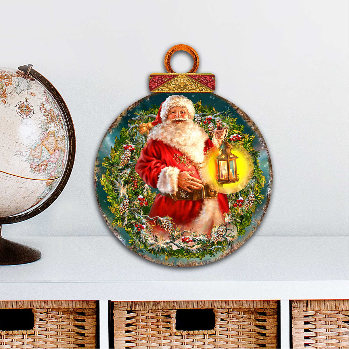 Enchanted Christmas Santa wreath Door Decor by D. Gelsinger - Christmas Decor - 8461051H-1003