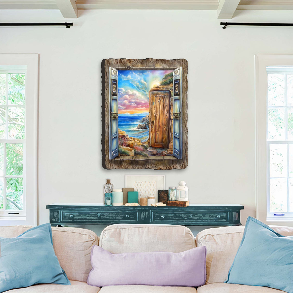Coastal Serenity Window Wall Art by G. DeBrekht Coastal Decor - 8492106W