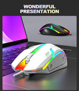 Ratón USB universal con cable y luz: sensor óptico de alta precisión, diseño ergonómico, luces LED luminosas, listo para usar, compatible con computadoras de escritorio, portátiles y juegos de eSports. Ratón para juegos competitivos, económico y duradero.