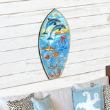 Tabla de surf con criaturas marinas para puerta, decoración de G. DeBrekht - Decoración costera navideña - 8198522-3H