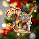 Carousel Elephant Wooden Ornaments by G. Debrekht - Christmas Decor - 8100192-1