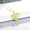 Sunflower Heart Pendant Necklace, Gold Colored Zinc Alloy - Lootquake