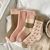 4 pares de calcetines gruesos, cálidos y cómodos, de rizo, de tubo medio, para mujer.