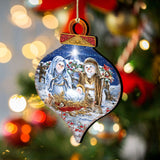 Adornos de madera para la Natividad de la Familia de Nieve de Gelsinger - Decoración navideña de Papá Noel y muñeco de nieve - 8031153-DG