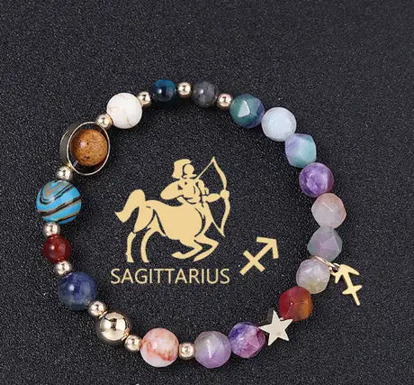 Twelve Constellation Constellation Bracelet Natural Stone Cut Color - Lootquake