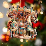Carousel Horse Wooden Ornaments by G. Debrekht Christmas Decor - 8611027
