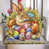 Easter Bunny with Eggs Holiday Door Decor by G. Debrekht - Easter Spring Decor - 8652766H