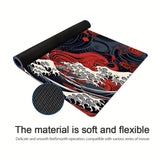 Grand tapis de souris de jeu Red Wave – Tapis de bureau en caoutchouc antidérapant avec bords cousus avec précision, lavable, forme rectangulaire oblongue pour l'eSport et le bureau