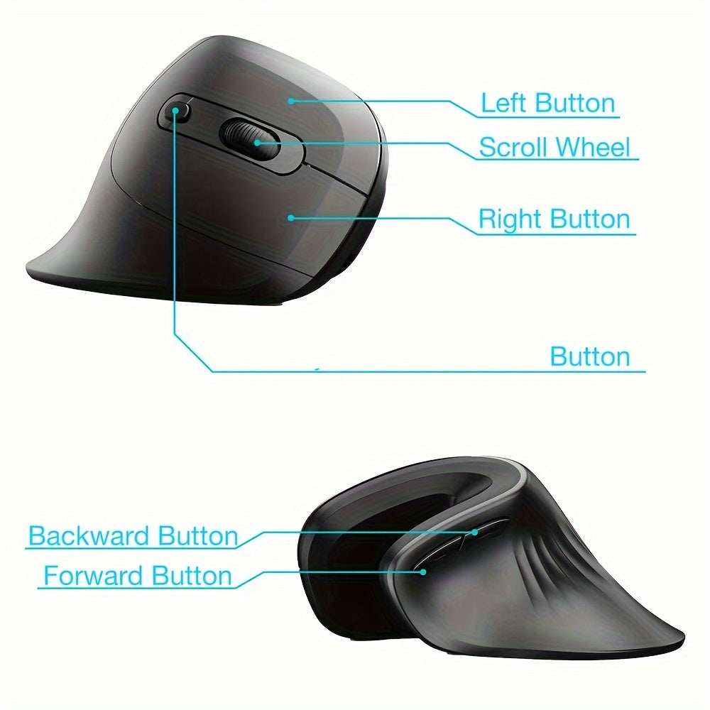 Ergonomic 2.4G Wireless Mouse, Right-Handed Optical Gaming Mouse, Battery Powered, Plastic, Crystal Embellishment, Compatible with Windows XP, Non-Wireless, for PC, Laptop, Home Office